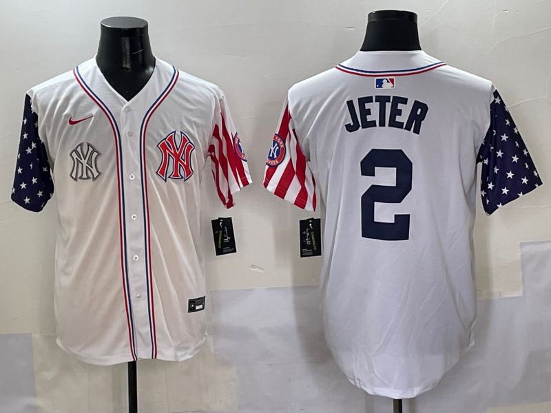 Men 2025 MLB New York Yankees 2 Jeter white jersey style 18